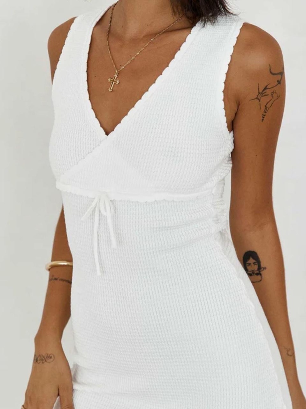 Princess Polly White Textured Mini Dress